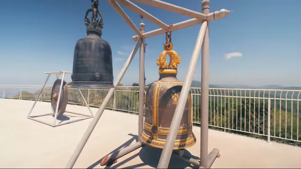 Panoramic view of Phuket hills, town, and bays from Big Buddha
